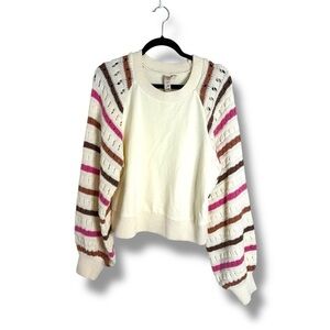 Dolan Left Coast Striped Knit Sleeve Sweater Size Large